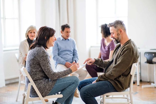 people in therapy at outpatient rehab